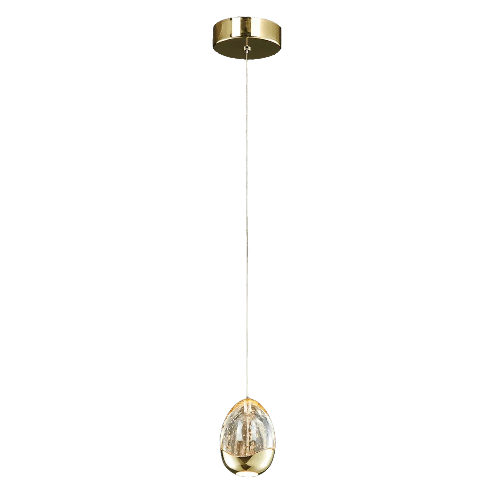 Gold and Bubble Glass LED Ceiling Pendant