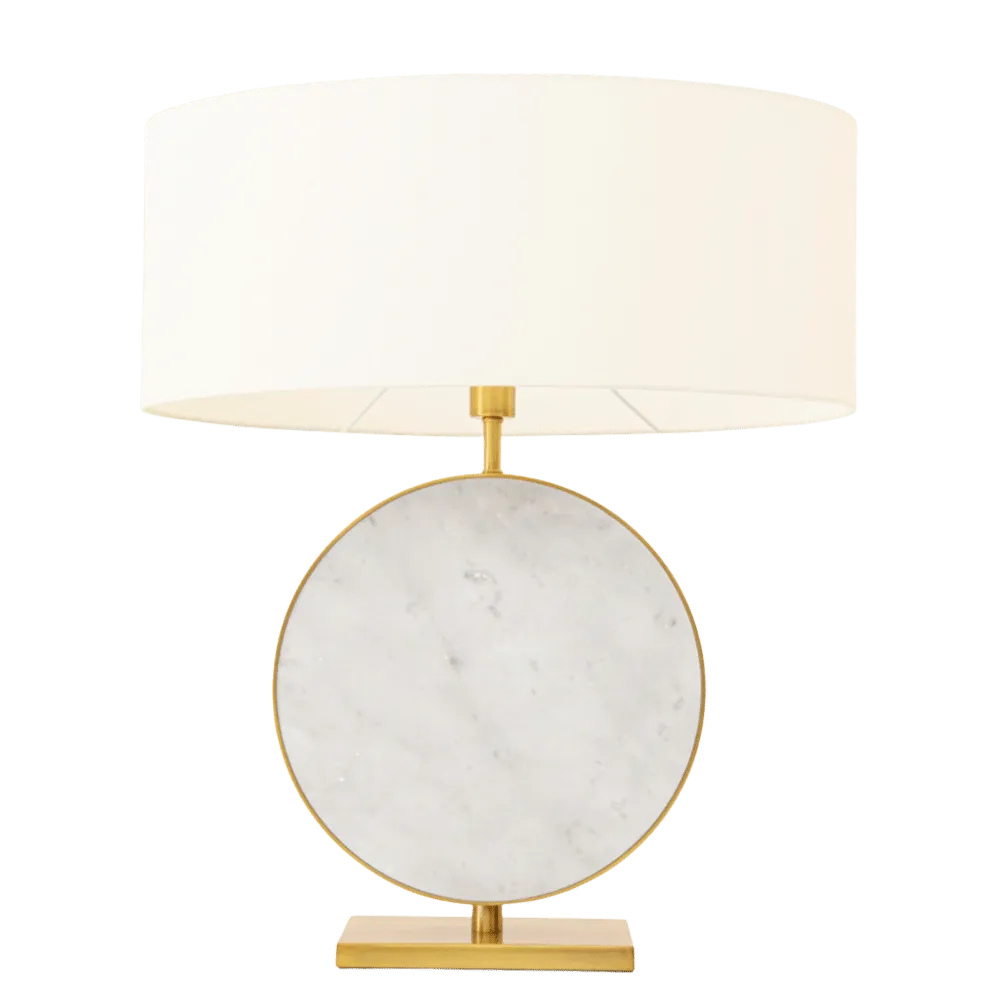 Marble and Antique Brass Table Lamp